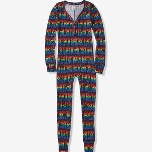 NEW! VS PINK Rainbow Onesie Sleep PJ's